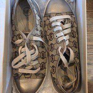 Womens Michael Kors Brown and Gold Sneakers Size 10